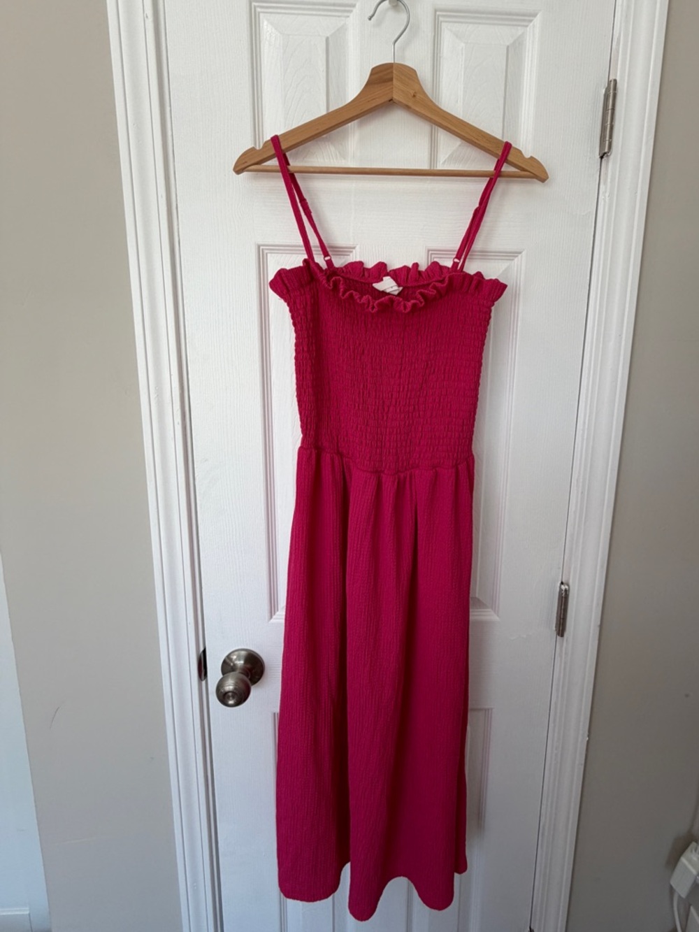 H&M Bright Pink Smocked Dress